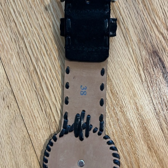 Brighton Black Suede Western Conch Belt Sz 38 - Picture 5 of 7